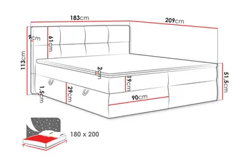Leckersbo Komplett Sängpaket Kontinentalsäng med förvaring 180x200 cm - Vit - Möbler - Sovrum - Sängar - Komplett Sängpaket