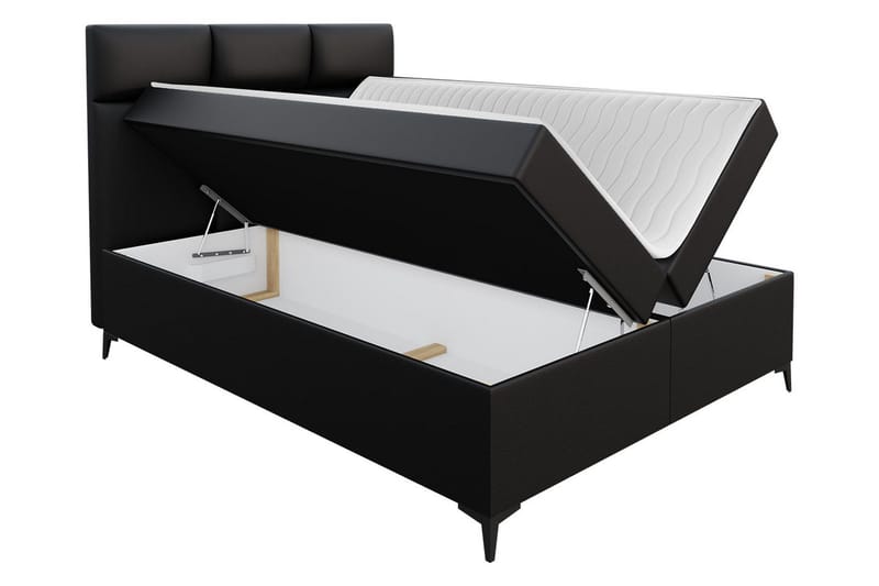 Leckersbo Komplett Sängpaket Kontinentalsäng med förvaring 200x200 cm - Svart - Möbler - Sovrum - Sängar - Komplett Sängpaket