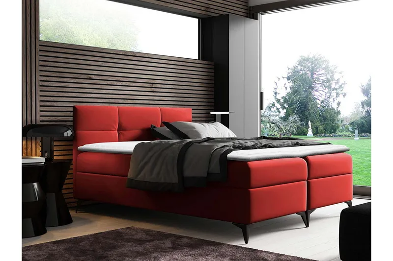 Leckersbo Sängpaket Kontinentalsäng 160x200 cm - Röd - Möbler - Sovrum - Sängar - Komplett Sängpaket