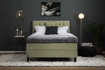 Lucky Komplett Sängpaket 120x200 Memory Diamant Sänggavel - Grön - Möbler - Sovrum - Sängar - Kontinentalsängar