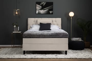 Lucky Komplett Sängpaket 120x200 Skum Diamant Sänggavel - Nackkudde Stor Beige - Möbler - Sovrum - Sängar - Komplett Sängpaket
