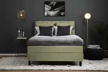 Lucky Komplett Sängpaket 140x200 Skum Diamant Sänggavel - Nackkudde Stor Grön - Möbler - Sovrum - Sängar - Kontinentalsängar