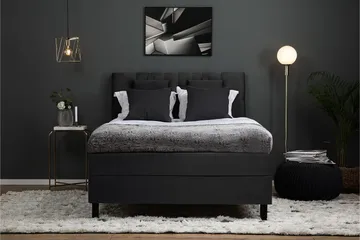 Lucky Komplett Sängpaket 140x200 Polyeter Diamant - Nackkudde Liten Svart/Grå - Möbler - Sovrum - Sängar - Komplett Sängpaket