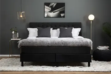Lucky Komplett Sängpaket 160x200 Latex Diamant - Svart/Grå/PU - Möbler - Sovrum - Sängar - Komplett Sängpaket