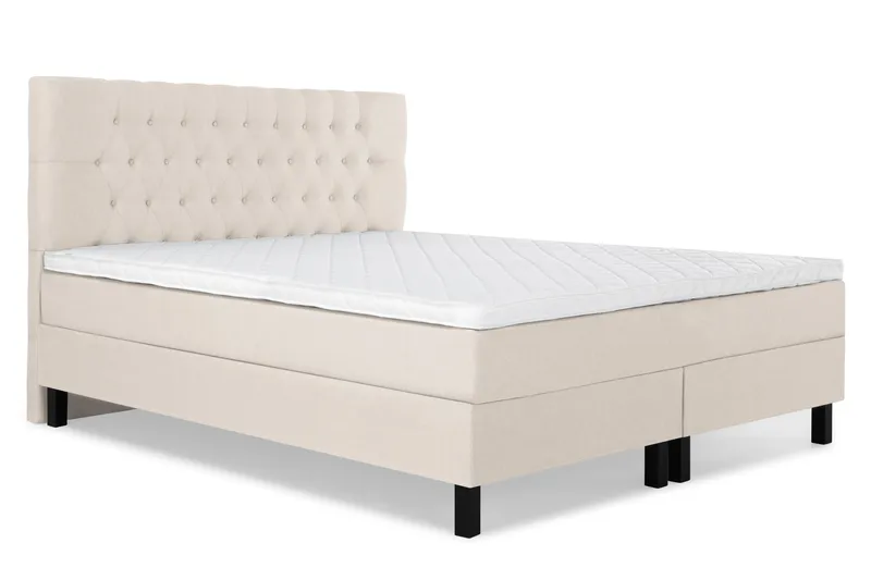 Lucky Komplett Sängpaket 160x200 Skum Diamant Sänggavel - Beige - Möbler - Sovrum - Sängar - Komplett Sängpaket