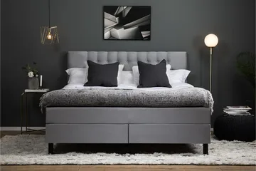 Lucky Komplett Sängpaket 160x200 Skum Diamant Sänggavel - Mellangrå - Möbler - Sovrum - Sängar - Komplett Sängpaket