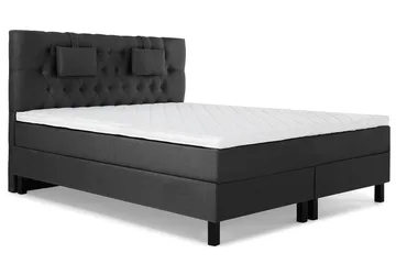 Lucky Komplett Sängpaket 160x200 Skum Diamant Sänggavel - Nackkudde Liten Svart/Grå - Möbler - Sovrum - Sängar - Komplett Sängpaket