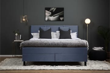Lucky Komplett Sängpaket 160x200 Skum Slät Sänggavel - Nackkudde Liten Mörkblå - Möbler - Sovrum - Sängar - Komplett Sängpaket