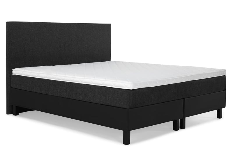 Lucky Komplett Sängpaket 160x200 Skum Slät - Svart/Grå/PU - Möbler - Sovrum - Sängar - Kontinentalsängar