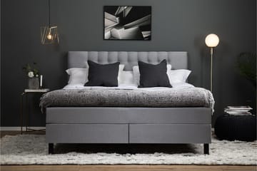 Lucky Komplett Sängpaket 160x200 Polyeter Diamant Sänggavel - Grå - Möbler - Sovrum - Sängar - Komplett Sängpaket