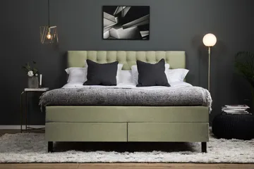Lucky Komplett Sängpaket 180x200 Memory Diamant Sänggavel - Grön - Möbler - Sovrum - Sängar - Kontinentalsängar