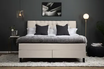 Lucky Komplett Sängpaket 180x200 Memory Slät Sänggavel  B - Beige - Möbler - Sovrum - Sängar - Kontinentalsängar