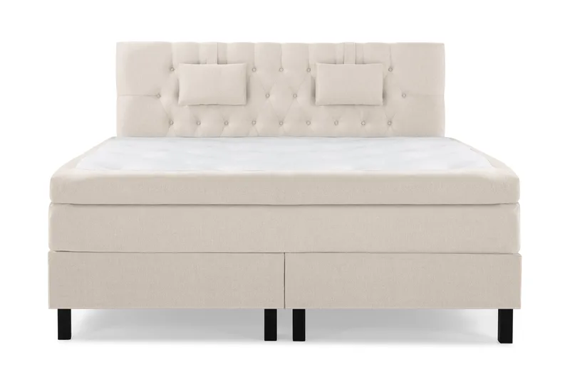 Lucky Komplett Sängpaket 180x200 Memory Slät Sänggavel  B - Beige - Möbler - Sovrum - Sängar - Komplett Sängpaket