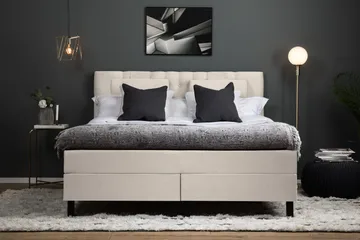Lucky Komplett Sängpaket 180x200 Memory Slät Sänggavel - Beige - Möbler - Sovrum - Sängar - Komplett Sängpaket