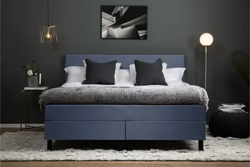 Lucky Komplett Sängpaket 180x200 Memory Slät Sänggavel - Mörkblå - Möbler - Sovrum - Sängar - Kontinentalsängar