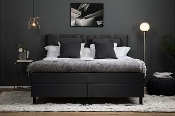 Lucky Komplett Sängpaket 180x200 Skum Diamant - Nackkudde Stor Svart/Grå - Möbler - Sovrum - Sängar - Komplett Sängpaket