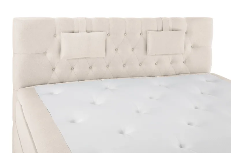 Lucky Komplett Sängpaket 180x200 Polyeter Diamant Sänggavel - Nackkudde Liten Beige - Möbler - Sovrum - Sängar - Komplett Sängpaket