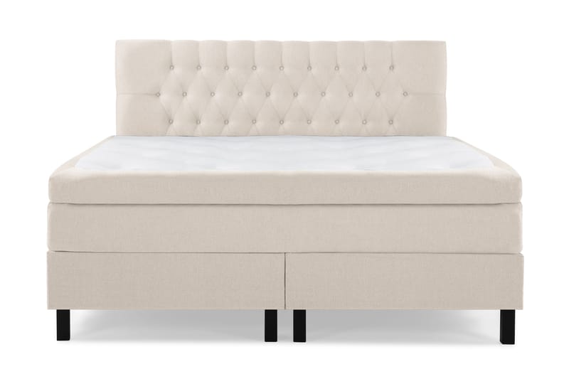 Lucky Komplett Sängpaket 180x200 Polyeter Diamant Sänggavel, Beige