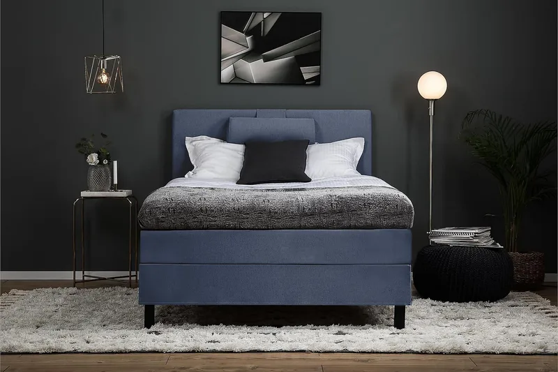 Lucky Kontinentalsäng 120x200 cm - Mörkblå - Möbler - Sovrum - Sängar - Komplett Sängpaket