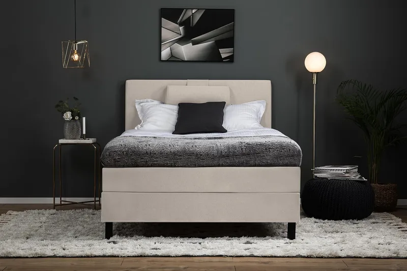 Lucky Kontinentalsäng 120x200Skum - Beige - Möbler - Sovrum - Sängar - Komplett Sängpaket