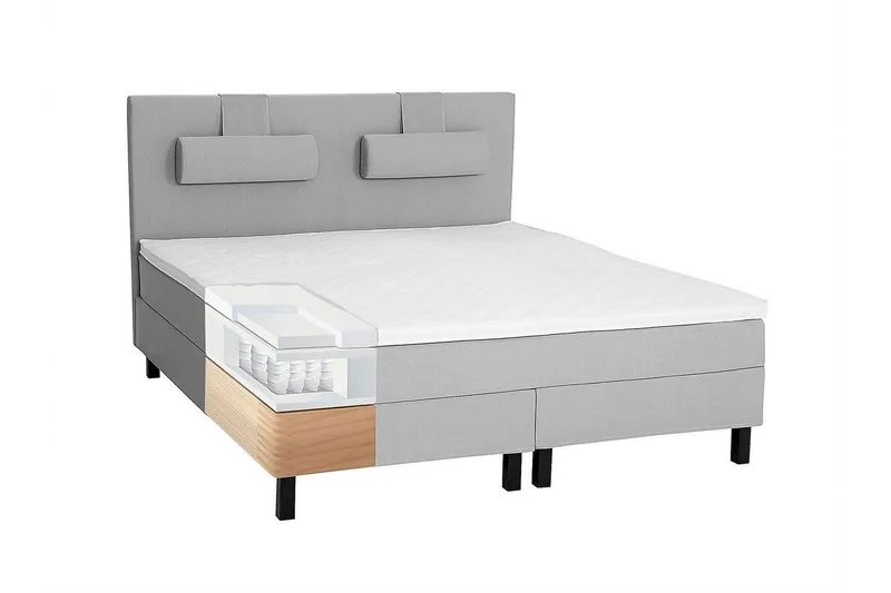 Lucky Kontinentalsäng 180x200Latexmadrass - Mellangrå - Möbler - Sovrum - Sängar - Komplett Sängpaket