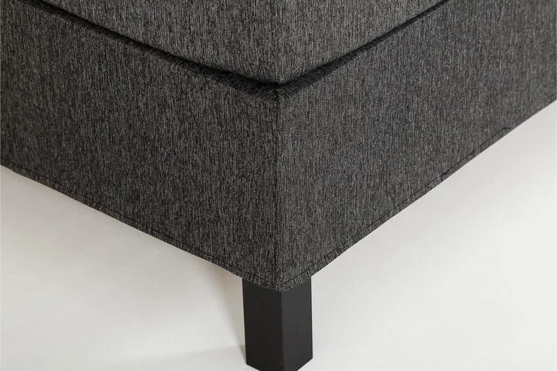 Lucky Sängpaket 150x200 SkumSlät Sänggavel Nackkudde - Nackkudde Stor Svart/Grå - Möbler - Sovrum - Sängar - Kontinentalsängar