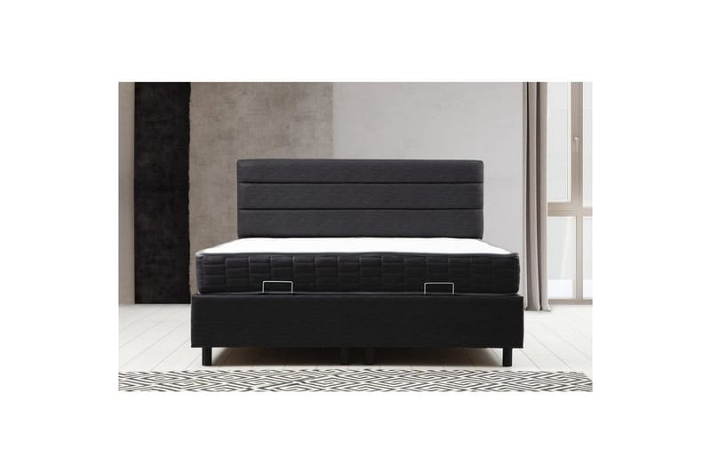 Madrass, Botten & Sänggavel för Enkel Säng Sonyi Set Antracit - 120 x 114 x 200 cm - Möbler - Sovrum - Sängram & sängstomme