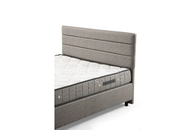 Madrass, Botten & Sänggavel för Enkel Säng Sonyi Set Ljusgrå - 120 x 114 x 200 cm - Möbler - Sovrum - Sängram & sängstomme