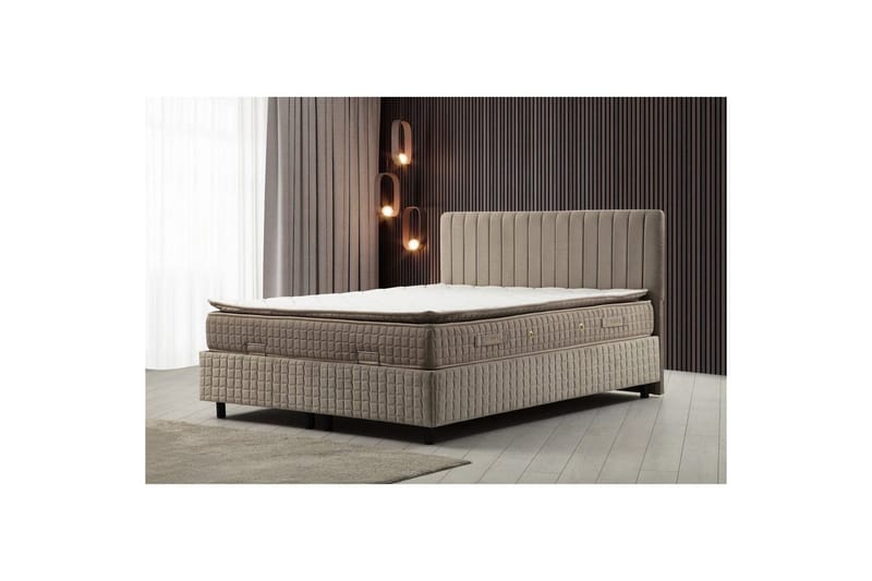 Madrass, Botten & Sänggavel för Enkel Säng Sudamal Set Brun - 120 x 114 x 200 cm - Möbler - Sovrum - Sängar - Komplett Sängpaket