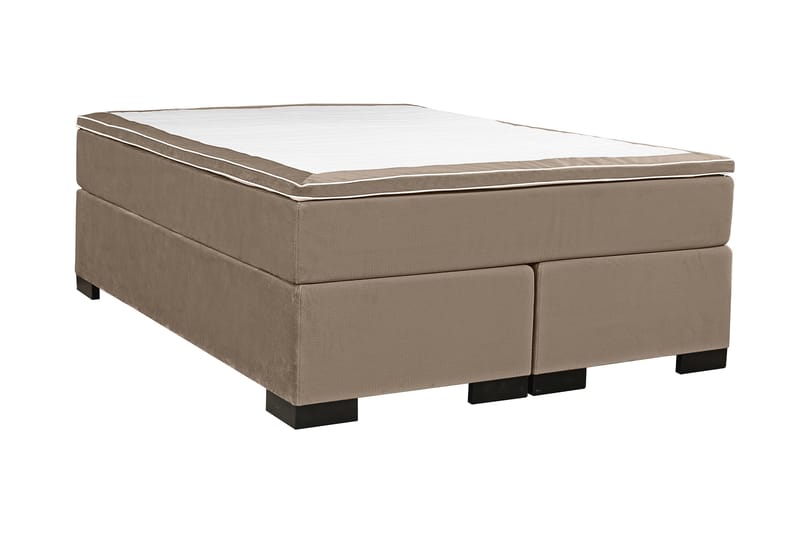 Malta Komplett Sängpaket – Kontinentalsäng 160x200 cm i Tyg med Sänggavel + Bäddmadrass - Taupe - Möbler - Sovrum - Sängar - Komplett Sängpaket