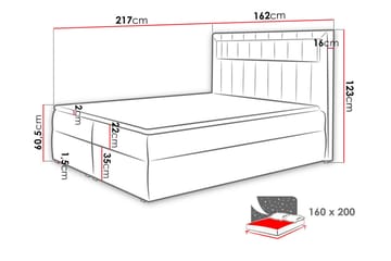Masone Sängpaket Kontinentalsäng 160x200 cm - Röd - Möbler - Sovrum - Sängar - Komplett Sängpaket