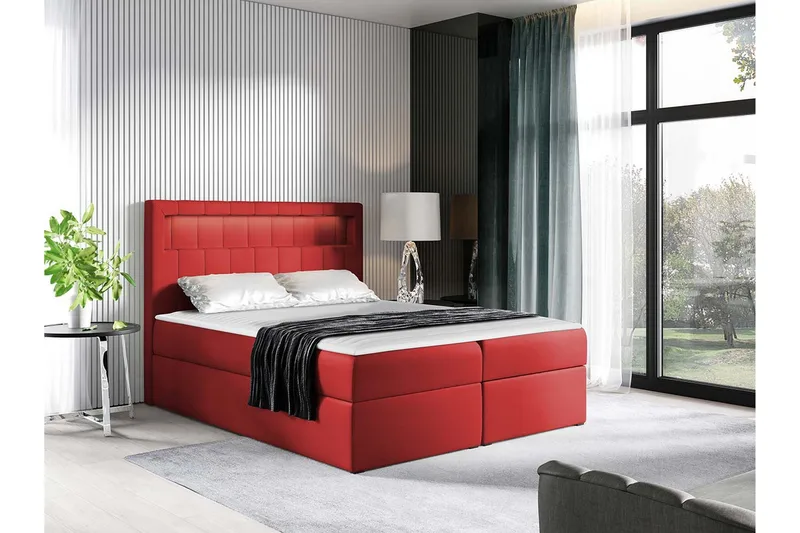Masone Sängpaket Kontinentalsäng 180x200 cm - Röd - Möbler - Sovrum - Sängar - Komplett Sängpaket