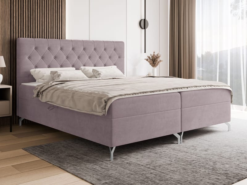 Mavik Sängpaket Kontinentalsäng med förvaring 140x200 cm - rosa - Möbler - Sovrum - Sängar - Kontinentalsängar