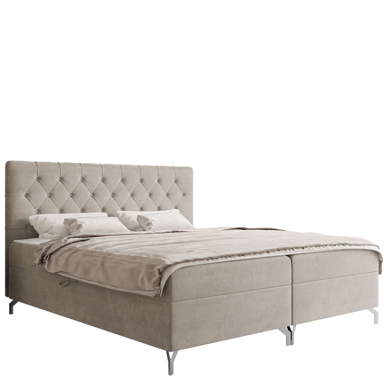 Mavik Sängpaket Kontinentalsäng med förvaring 180x200 cm, beige