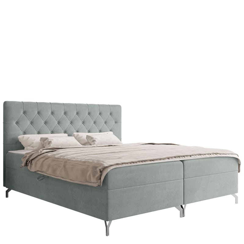 Mavik Sängpaket Kontinentalsäng med förvaring 200x200 cm, grå
