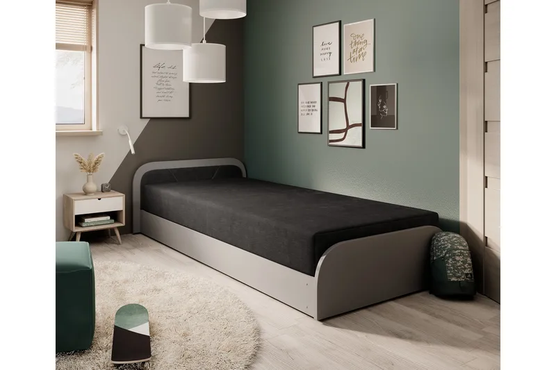 Mayuri Sängpaket Förvaringssäng 90x180 cm - Grå - Möbler - Sovrum - Sängar - Enkelsängar