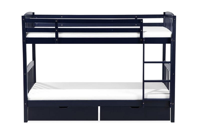 MAZURES Våningssäng 90x200 cm med Förvaring Marinblå - Våningssängar & loftsängar