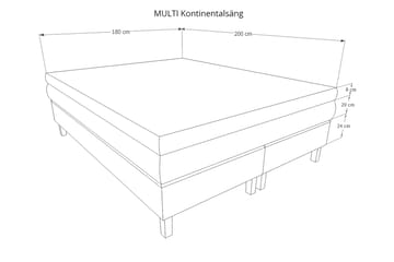 Mei Kontinentalsäng 180x200 cm - Ljusgrå - Möbler - Sovrum - Sängar - Kontinentalsängar