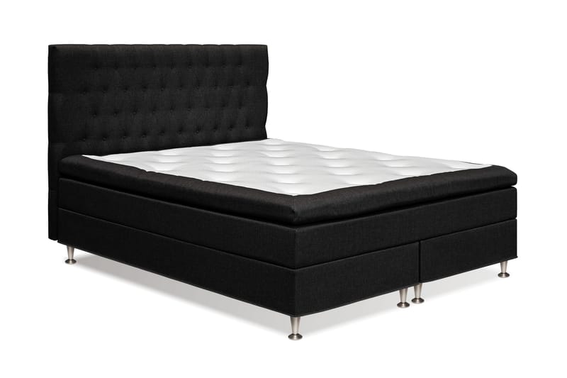 Meja Sängpaket – Kontinentalsäng 180x200 cm med Sänggavel + Bäddmadrass med Fasthetsgrad Fast - Svart - Möbler - Sovrum - Sängar - Komplett Sängpaket