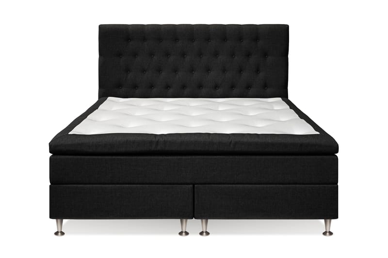 Meja Sängpaket – Kontinentalsäng 180x200 cm med Sänggavel + Bäddmadrass med Fasthetsgrad Fast, Svart