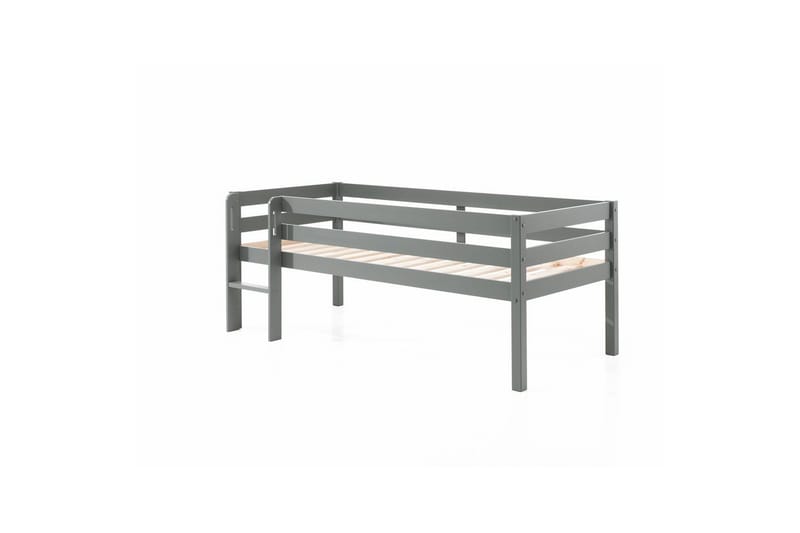 Mellanhög säng med stege Pino Grå, 85 cm - Grå, 85 cm - Möbler - Sovrum - Sängar - Våningssängar & loftsängar