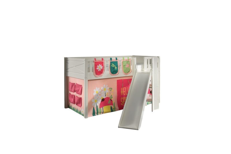 Mellanstegsäng med rutschkana och matchande textilset (lekgardin och förvaringsfickor) Scott Vår - Vår - Möbler - Sovrum - Sängar - Våningssängar & loftsängar