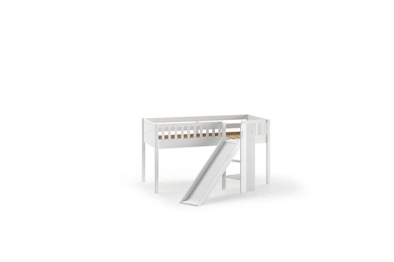 Mellanstegsäng med rutschkana och matchande textilset (lekgardin och tunnel) Scott Astro - Astro - Möbler - Sovrum - Sängar - Våningssängar & loftsängar