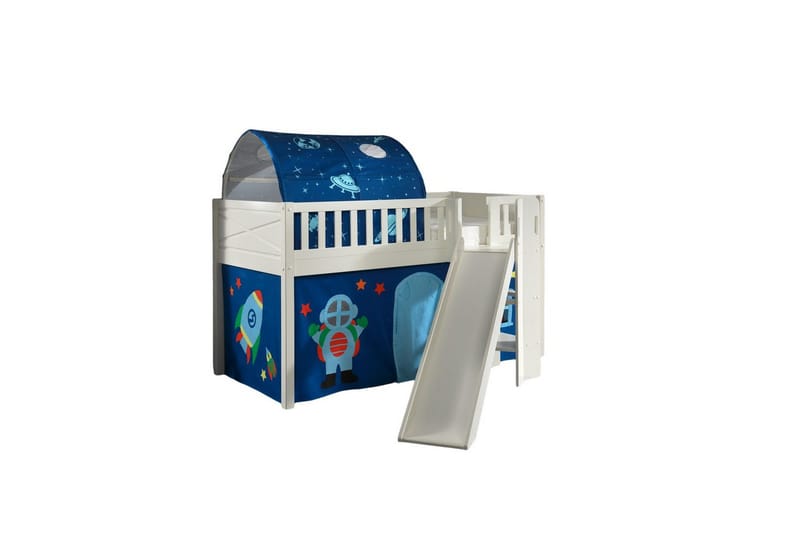 Mellanstegsäng med rutschkana och matchande textilset (lekgardin och tunnel) Scott Astro, Astro