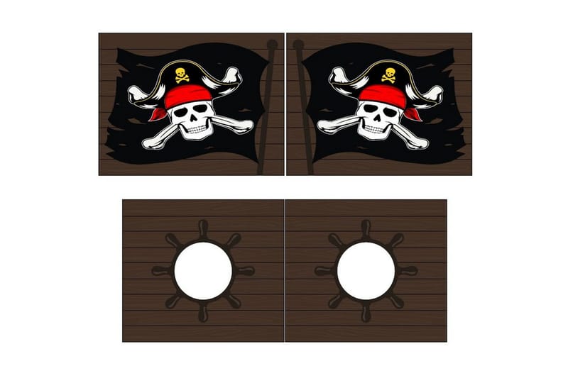 Mellanstegsäng med rutschkana och matchande textilset (lekgardin) Scott Karibiska Pirater - Karibiska Pirater - Möbler - Sovrum - Sängar - Våningssängar & loftsängar