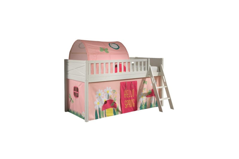 Mellanstegsäng med stege och matchande textilset (lekgardin och tunnel) Scott Vår - Vår - Möbler - Sovrum - Sängar - Våningssängar & loftsängar