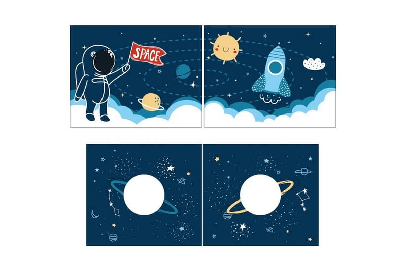 Mellanstegsäng med stege och matchande textilset (lekgardin) Scott Rymdfärja - Rymdfärja - Möbler - Sovrum - Sängar - Våningssängar & loftsängar