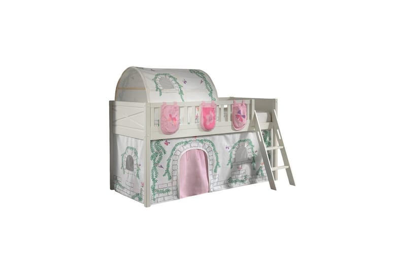 Mellanstegsäng med stege och matchande textilset (lekgardin, tunnel och förvaringsfickor) Scott Birdy - Birdy - Möbler - Sovrum - Sängar - Våningssängar & loftsängar