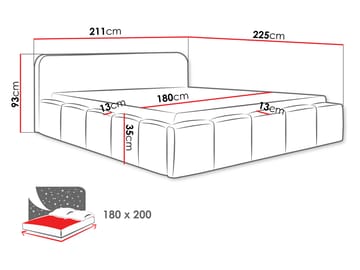 Merik Sängram 180x200 cm - varmgrå - Möbler - Sovrum - Sängar - Sängar med förvaring