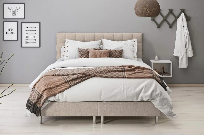 Montana Förvaringssäng 120x200 - Beige - Möbler - Sovrum - Sängar - Ramsäng